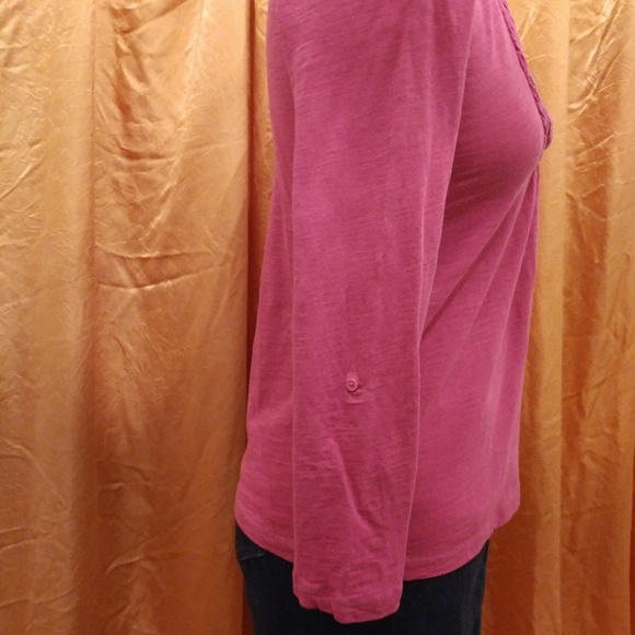 LOFT Deep V-Neck Roll Sleeve T-Shirt XS Petite - Picture 6 of 9